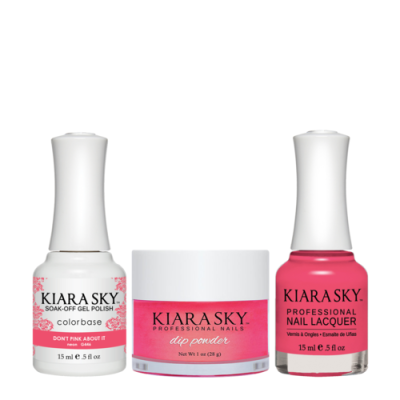 KIARA SKY 3in1 (Dipping Powder + Gel Polish + Nail Lacquer) - DGL 446, Dont Pink